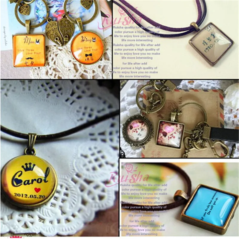 Квадратные стеклянные кабошоны прозрачные подвески для пустых подвесных лотков