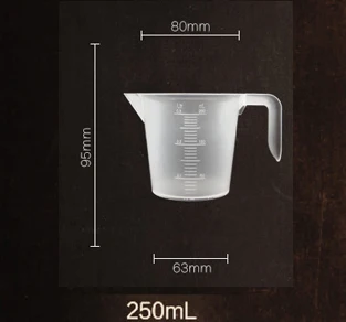 250ml Пластиковые мерные чашки мерная ложка кухонные инструменты Измерение Инструменты для выпечки пластиковый стакан набор-7 размеров - Цвет: 250ml