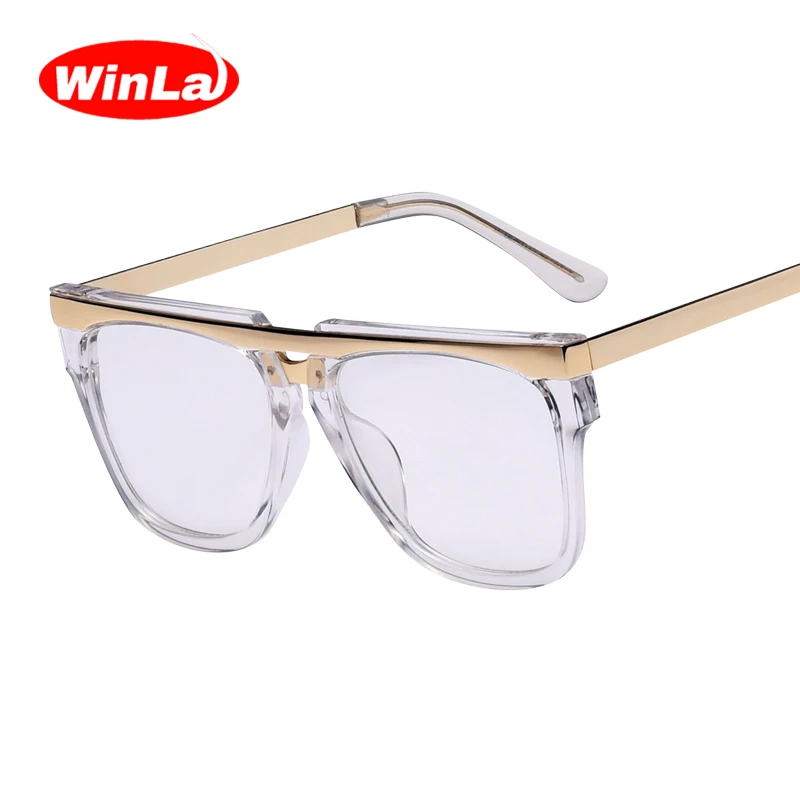 WINLA новый дизайн модные унисекс квадратные металлические оправы оптические очки