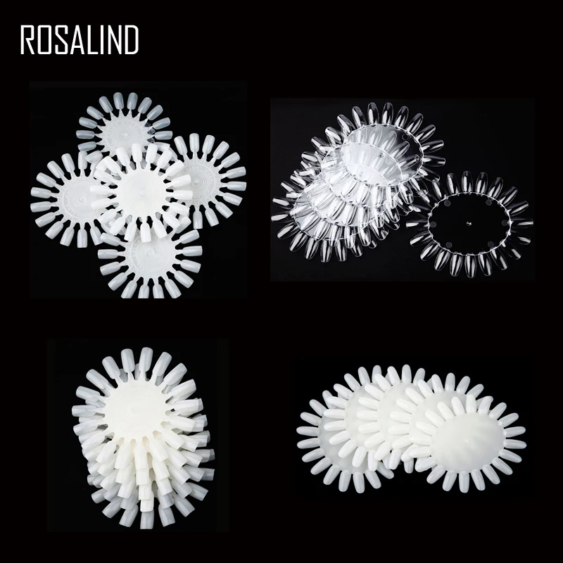 ROSALIND 5 шт./лот накладные ногти цветные карты прозрачный белый пряжка кольцо Искусство Практика Дисплей Маникюрный Инструмент