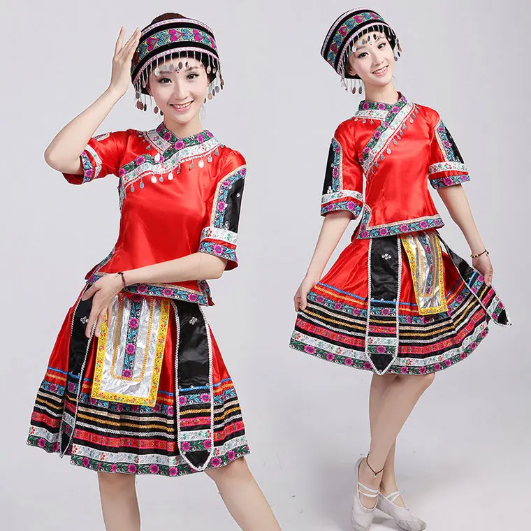 

Женская Одежда для танцев, костюм Miao, Dong Zhuang, Yao, 2018