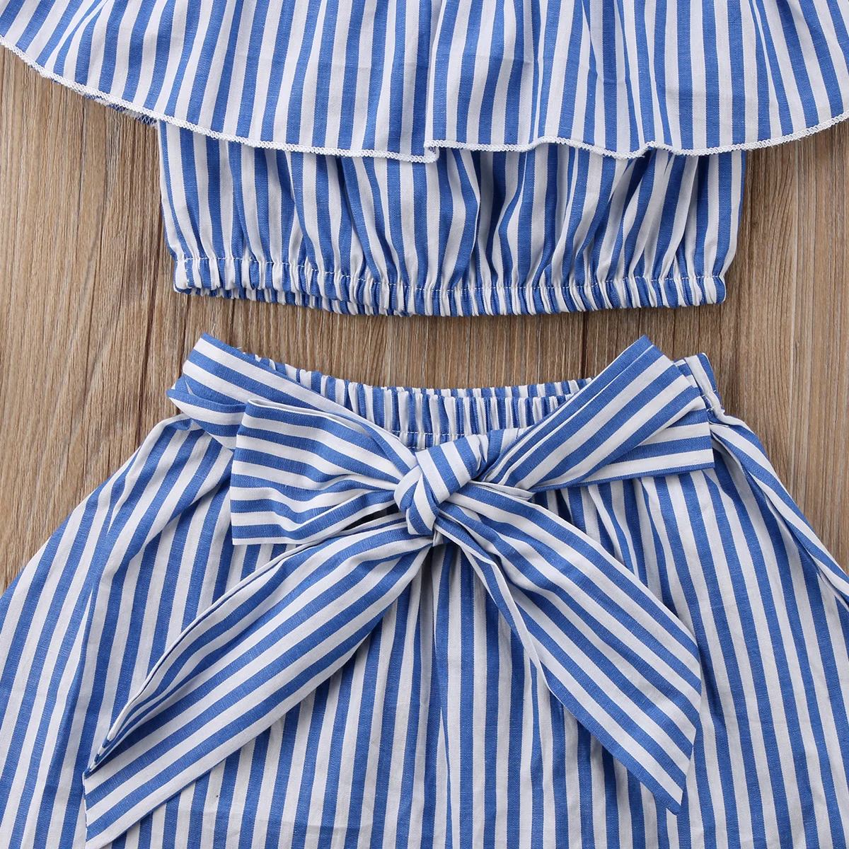 Детская одежда для маленьких девочек из 2 предметов футболка с открытыми плечами