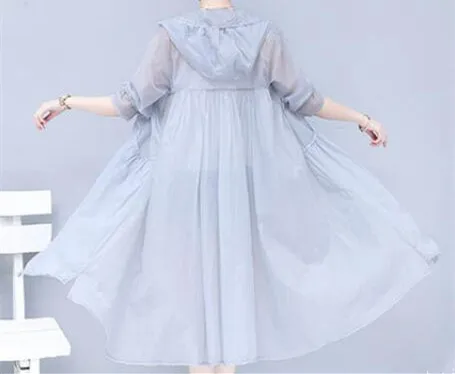 Летняя Солнцезащитная Женская длинная свободного размера и тонкая уличная карта