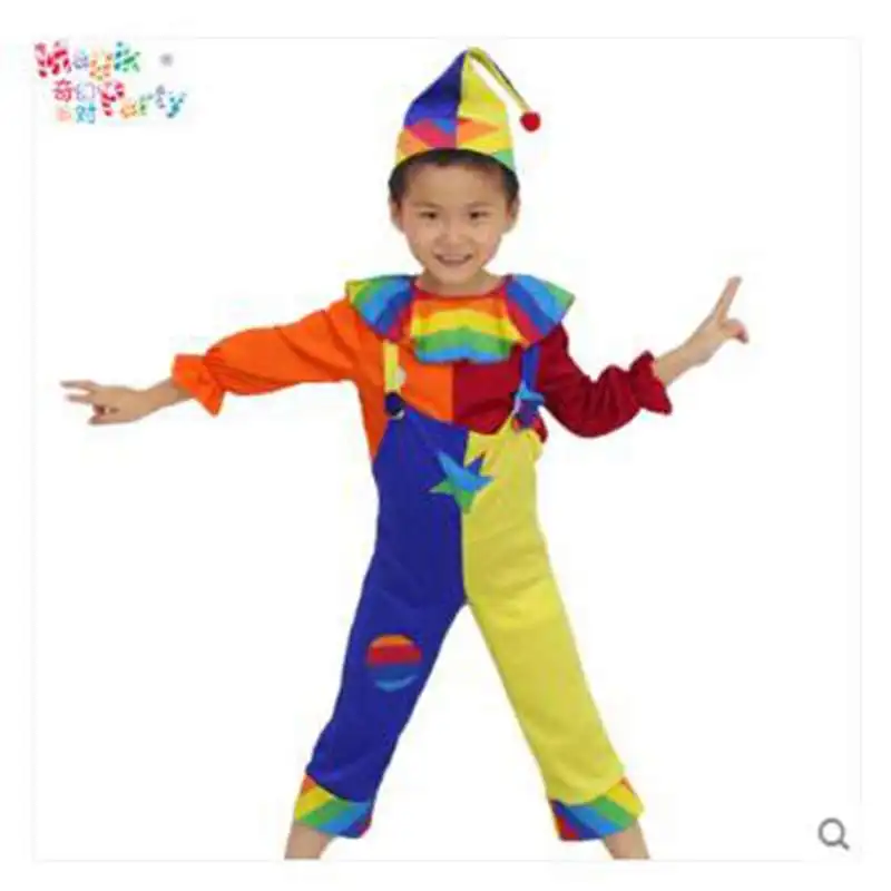 Детские Костюмы Клоуна на Хэллоуин высокого качества детский маскарадный костюм