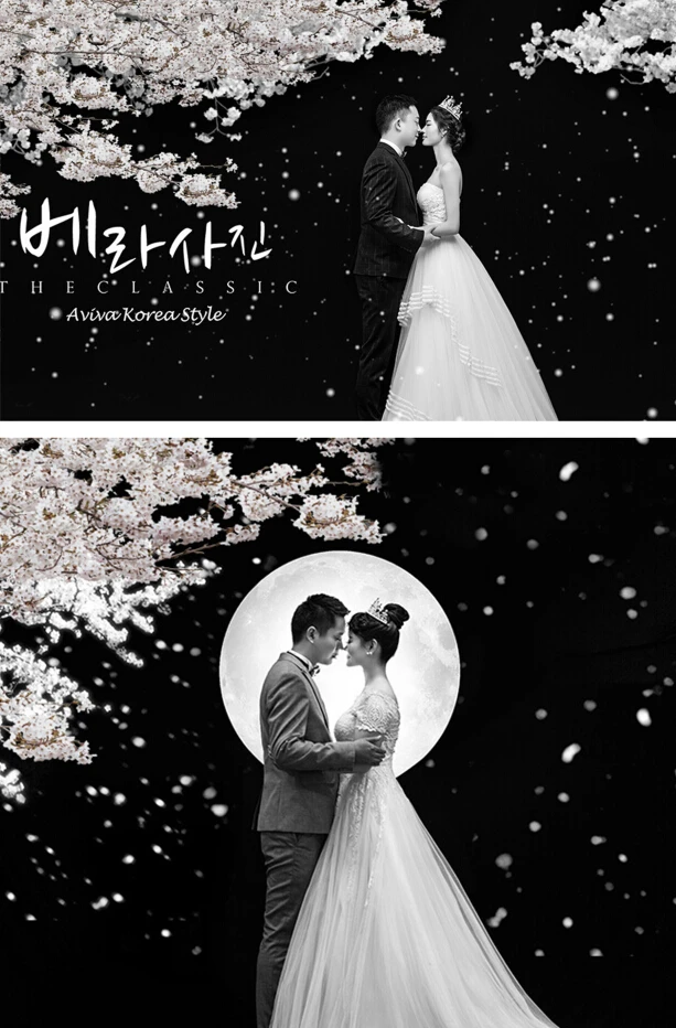 

photography background 200cm*300cm white flower with bright moon background snow night wedding vinyl backdrops for photography