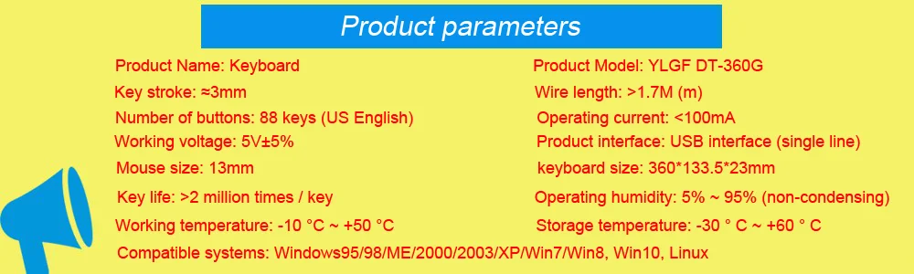 YLGF DT-360G6 промышленная пластиковая клавиатура rolling ball mouse одна клавиатура USB интерфейс одна линия питания чувствовать себя хорошо