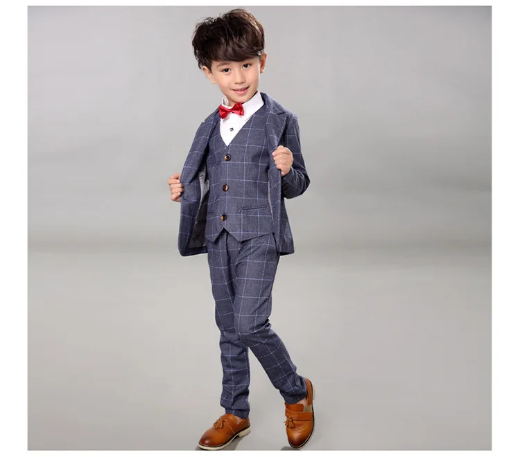 jacket vest pants D Anzug/торжественный костюм с цветочным узором для мальчиков детское платье на свадьбу, день рождения, вечеринку, Блейзер, жилет, брюки 3 предмета, детский смокинг, костюм для выступлений на выпускной, N40 - Цвет: jacket vest pants D