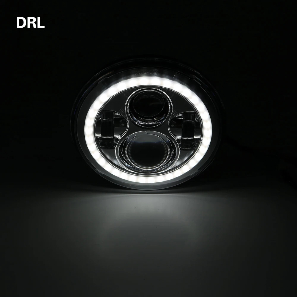 DOT утвержден 2X7 дюймов светодиодные фары черный W/Angel Eye Hi/Lo луч Янтарный сигнал поворота Белый Halo Кольцо DRL для Lada 4x4 urban Niva