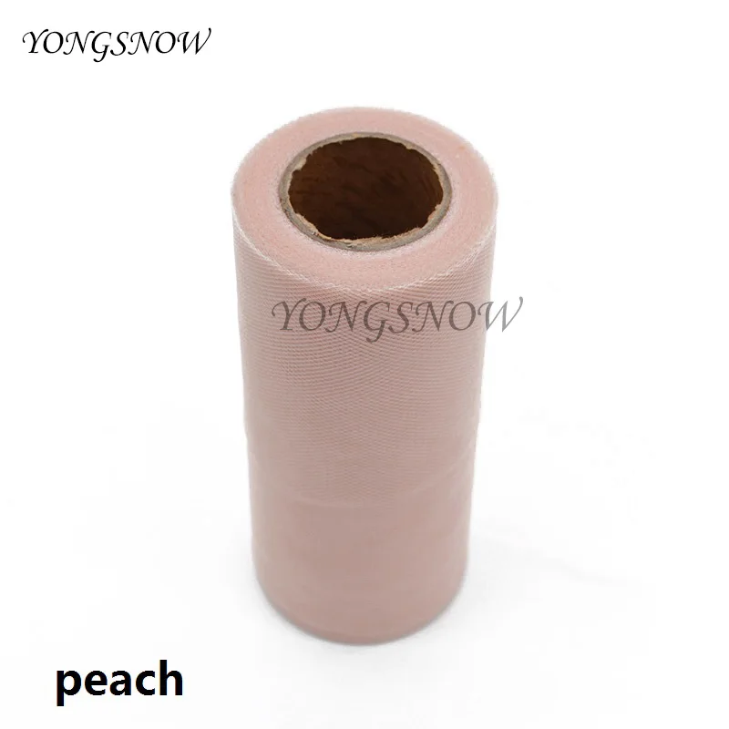 peach 25 ярдов/партия, 6 дюймов, тканевый Тюль в рулонах для свадьбы, украшение «катушка», ремесло, для дня рождения, вечеринки, для детского душа, Свадебный декор, принадлежности - Цвет: peach
