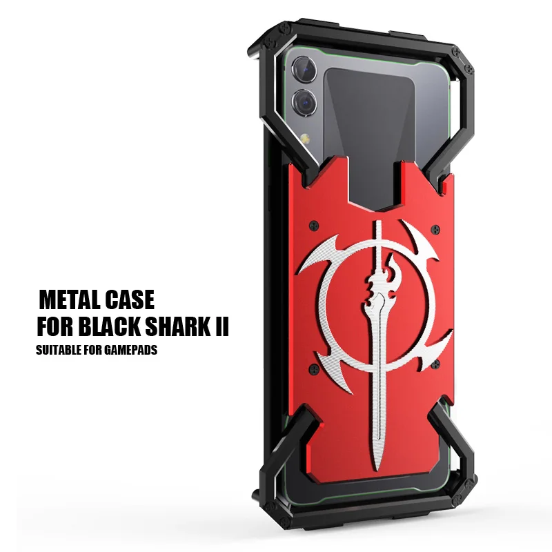 Red Sword Противоударный металлический чехол ADKO для задней панели Xiaomi Black Shark 1 2 Helo, алюминиевый чехол Sword Thor для Xiaomi Blackshark 2 Pro - Цвет: Red Sword