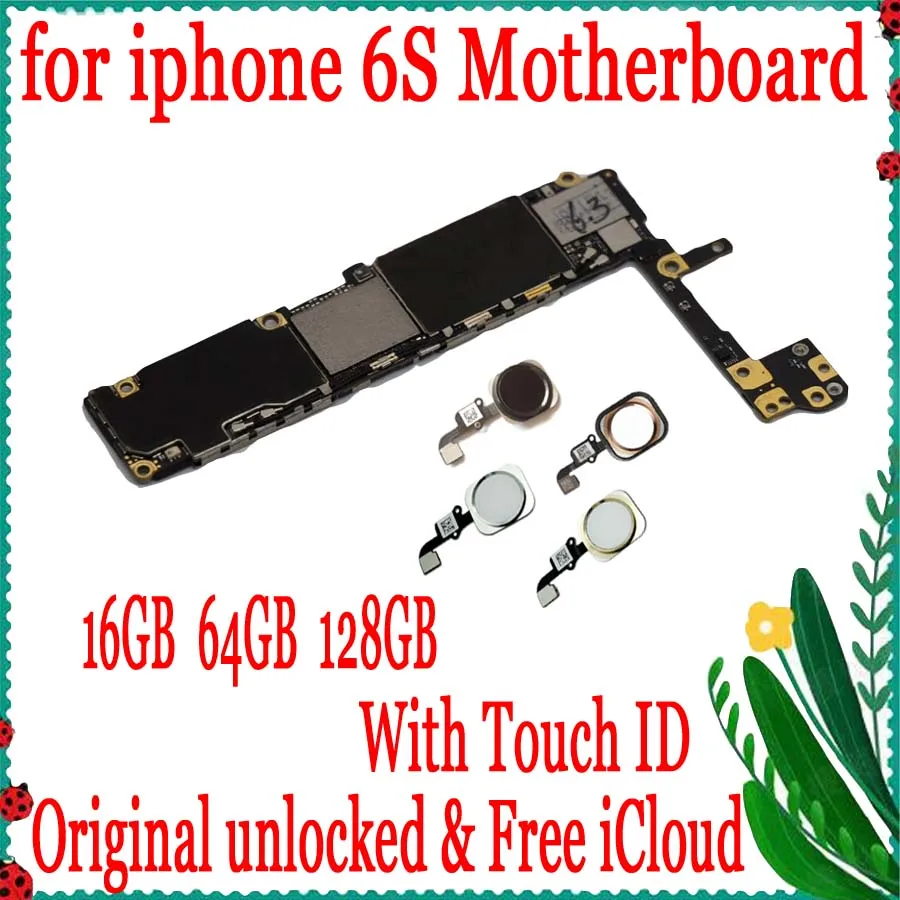 Оригинальная разблокированная материнская плата для iphone 6S с/без Touch ID чистая iCloud 4
