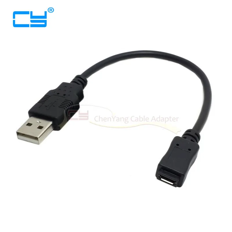 Черный Удлинительный Кабель USB 2 0 папа-Micro Тип B с разъемом Мама 5 шт./лот 10 см |