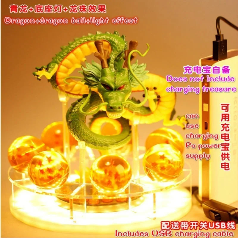 15 см Dragon Ball Shenron figulas прикроватная лампа Dragon Ball Z рисунок ночной Светильник Shenlong+ 7 шт 3,5 см шарики+ акриловая полка DBZ