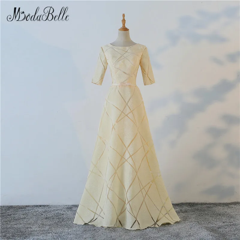Modabelle Partterns Элегантные Выпускные платья с короткими рукавами 2018 простое длинное