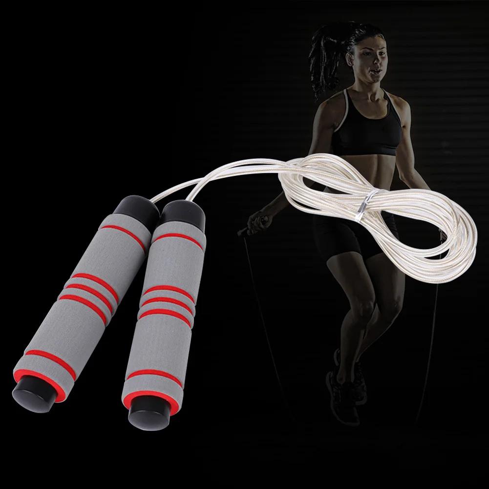Скакалка фитнес тренировки подшипник поролоновые ручки Professional Training стальная