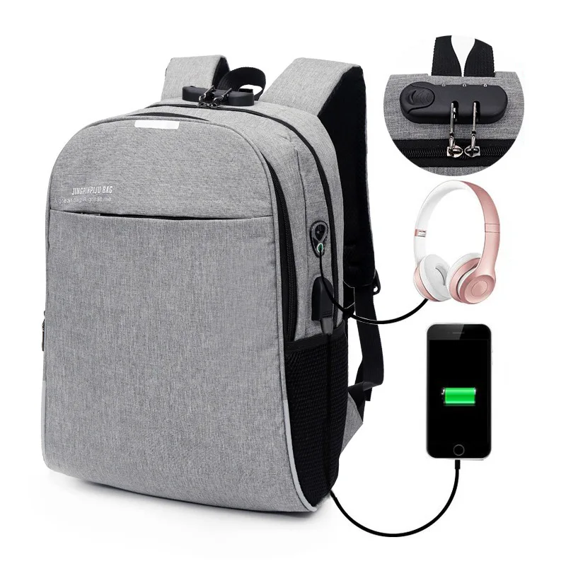 Мужской рюкзак 15,6 дюймов, рюкзак для ноутбука, usb-зарядка, повседневный стиль, водонепроницаемая сумка для мужчин и женщин, многофункциональный рюкзак с защитой от вора