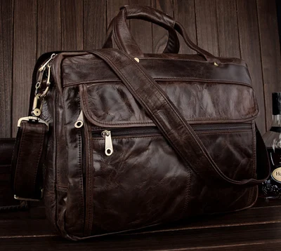 Luxury Genuine Leather Briefcase Men business Bag portfolio men briefcase Leather office bag laptop bag male Messenger bag