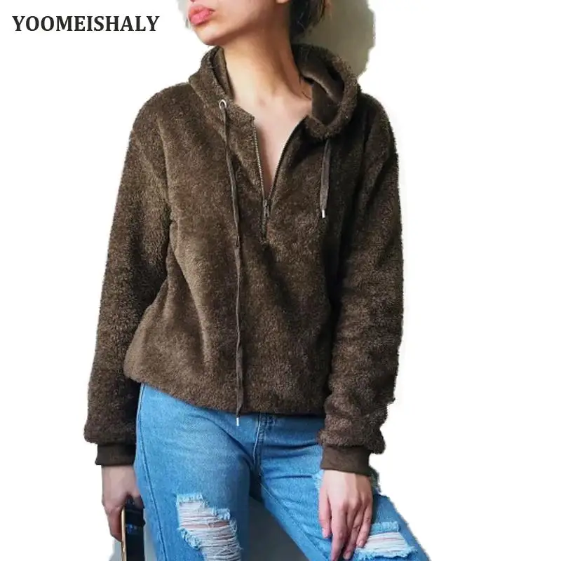 Новый осенне-зимний фланелевый сплошной цвет на молнии большой размер теплый