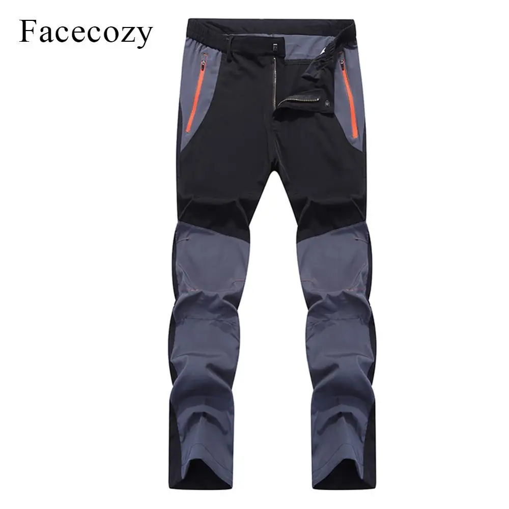 Black Light Blue Facecozy мужские летние дышащие походные брюки для рыбалки быстросохнущие уличные спортивные брюки эластичные тонкие брюки, защищающие от УФ-излучения мужские брюки - Цвет: Black Light Blue