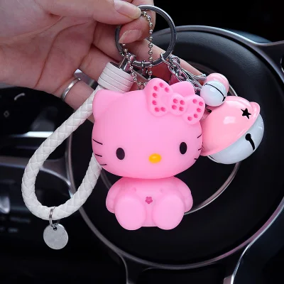 Милый мультфильм hello kitty Кролик бант брелок в стиле Kiki Женские Кожаные Веревки Игрушки Детские брелки-цепочки автомобиля сумка Шарм D36
