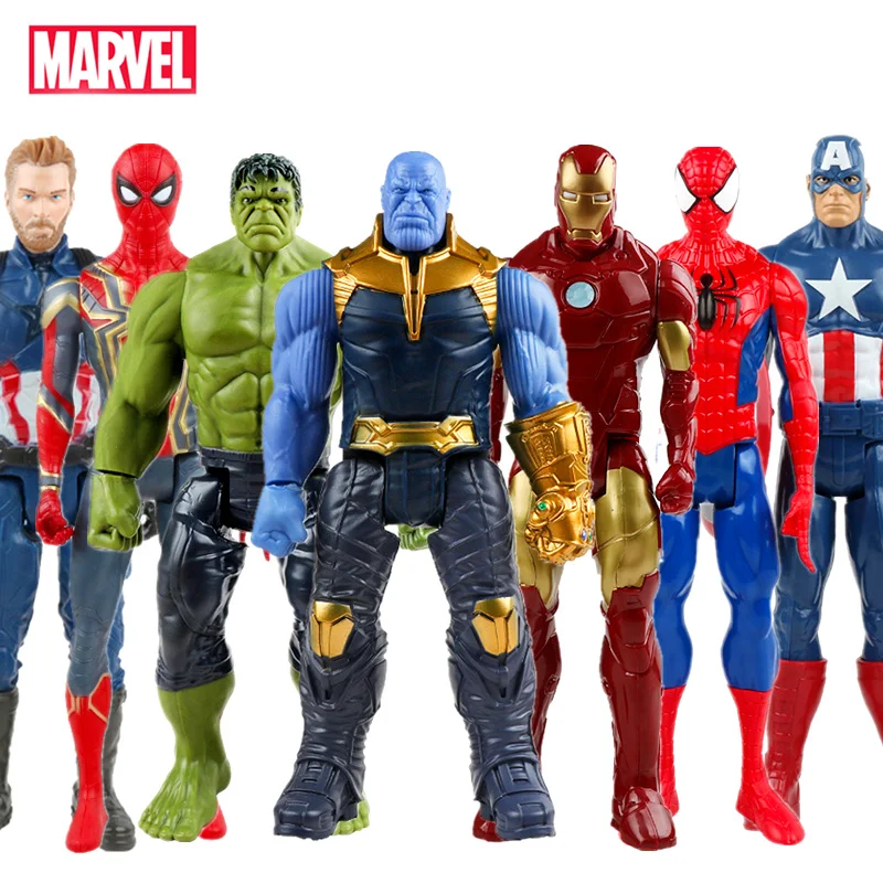 Дисней Marvel игрушки 30 см Мстители Бесконечность войны супер герой Капитан Америка Железный человек танос Халк ПВХ фигурка куклы игрушка подарок