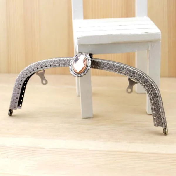 K253 DIY ломтики палочка драгоценный камень Кошелек Рамка Поцелуй застежка, античная латунь 16 см дугообразные DIY ручной работы портмоне сумка 2 шт./лот