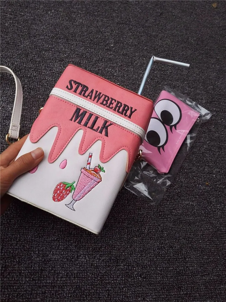 Индивидуальная соломенная молочная картонная сумка на одно плечо с цепочкой Клубника Лимон маленькая сумка для мобильного телефона