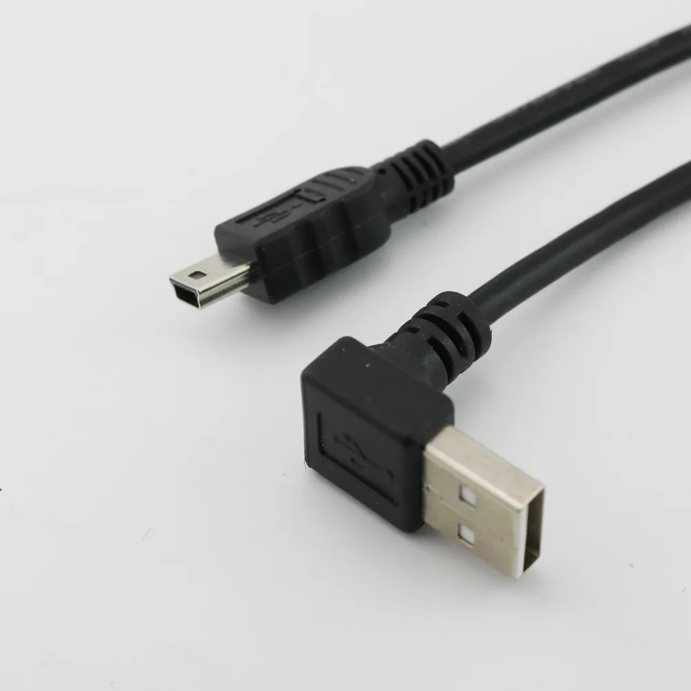 10 шт. 25 см USB 2 0 A папа под углом до мини 5 Pin Кабель адаптер для зарядного