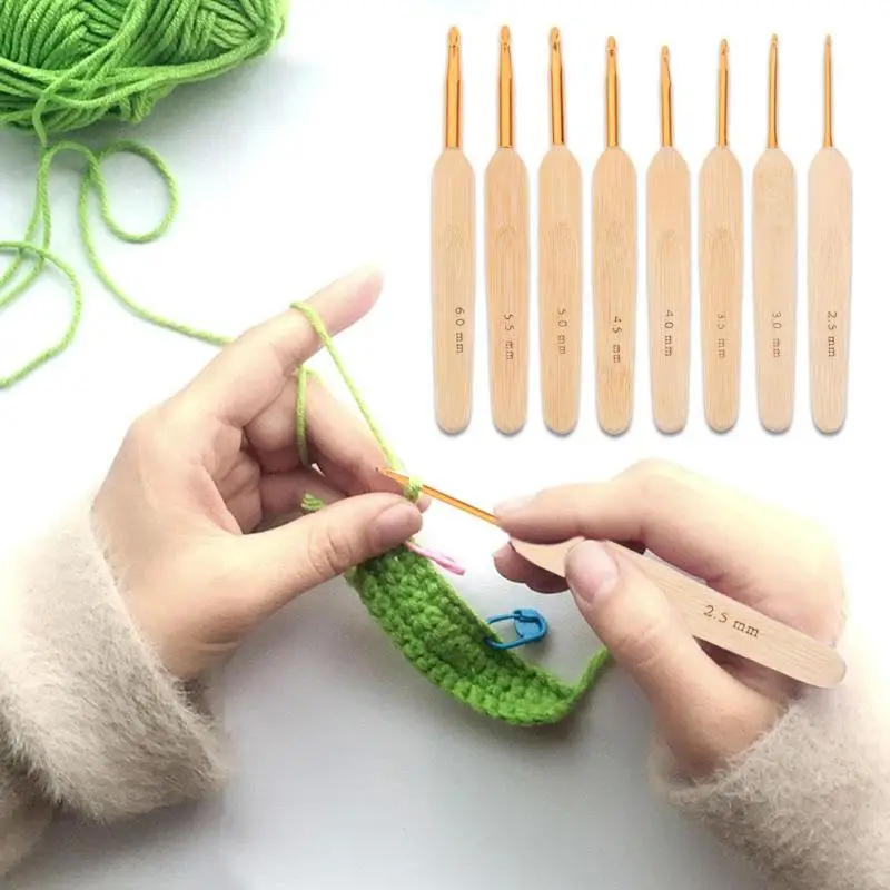 8 шт./компл. 2,5-6 мм Пластик ремесло, детская Вязанная одежда «Crochet, крючки, станок и Вязание иглы плетения изделий для швейный набор поделок ткацкий станок инструмент Вязание иглы