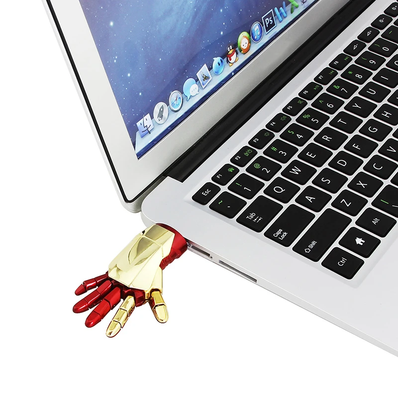 Креативный USB флеш-накопитель Ironman, 128 ГБ, флеш-накопитель, флеш-накопитель, анимированная рука Железного человека, 4 ГБ, 8 ГБ, 16 ГБ, 32 ГБ, 64 ГБ, USB 2,0, карта памяти