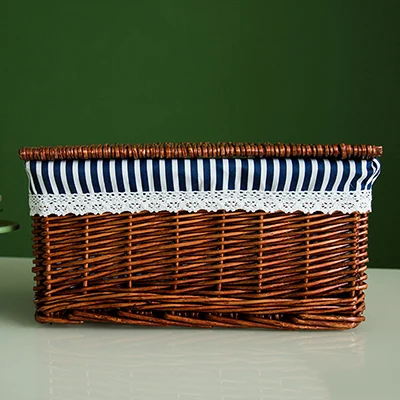 brown stripe Креативная бамбуковая плетеная корзина для хранения одежды игрушка книга коробка для хранения мелочей Плетеный материал Домашний Органайзер Размер опционально-66820 - Цвет: brown stripe