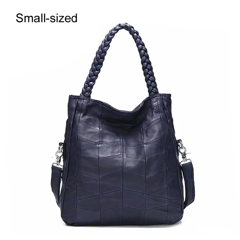 Blue small size IPinee Сумки из натуральной кожи женские сумки из натуральной овчины Лоскутные сумки через плечо для женщин - Цвет: Blue small size
