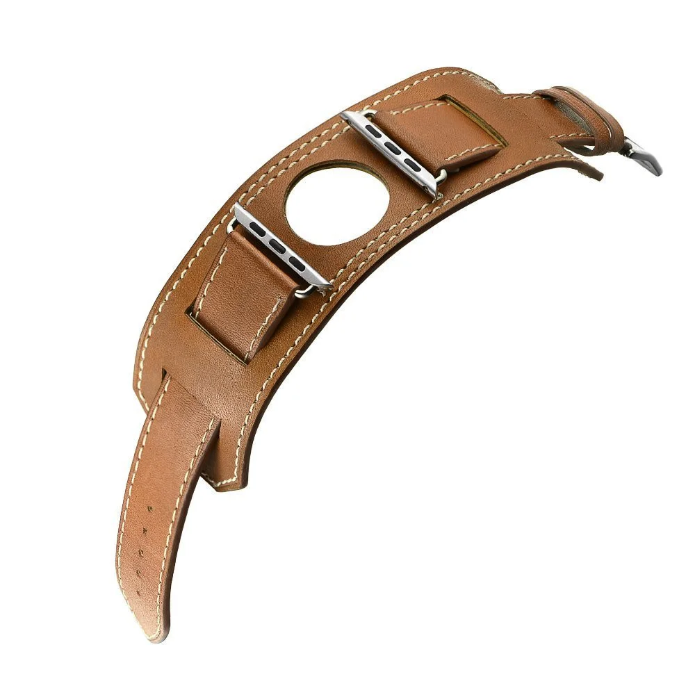 Ремешок для часов для apple watch iwatch ремешок 44 мм 40 мм Браслет-манжета из натуральной кожи Классическая Пряжка для apple watch 4 - Цвет ремешка: Brown