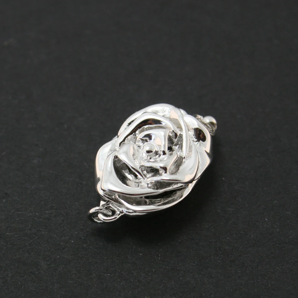 Модная Однорядная пряжка с цветком из серебра 925 пробы застежка стерлингового 12*22