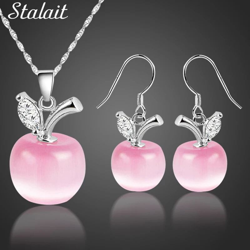 Комплект из колье и серёг с подвеской в виде яблока|necklace earrings jewelry set|fashion setjewelry sets |
