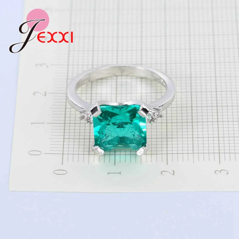 Принцесса огранка AAA зеленый CZ День рождения камень ювелирные изделия из