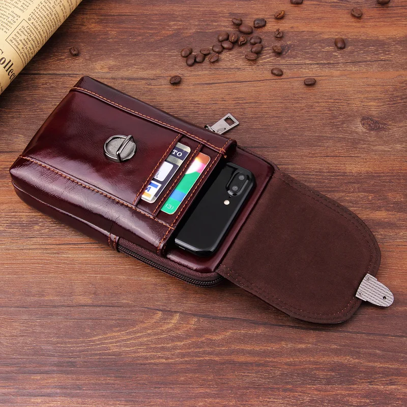 Вертикальная поясная сумка чехол из натуральной кожи для телефона huawei p30 pro на