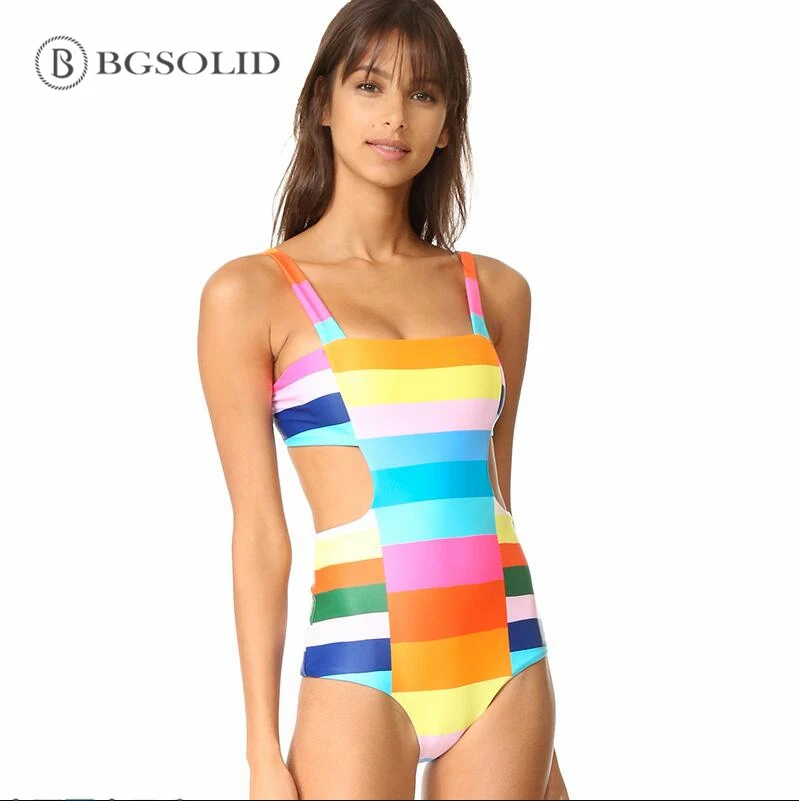 2019 Новый Радужный Цельный купальник женские купальники бикини|Комбинезоны| |