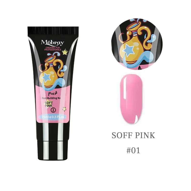 soft pink 15 мл полигель для наращивания, кристаллический Желейный палец, акриловый гель для ногтей, камуфляжный УФ светодиодный твердый гель, акриловый строительный гель, Маникюрный Инструмент - Цвет: soft pink