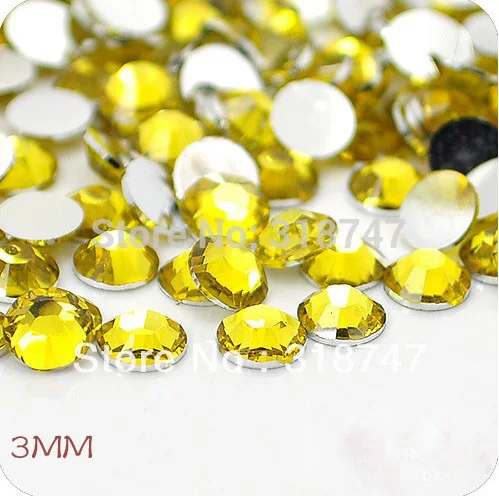 Lemon Yellow Lucia Crafts 3 мм 2000 шт./пакет 17 Цвета для выбора SS10 FlatBack Стразы для рукоделия камни F0705 - Цвет: Lemon Yellow