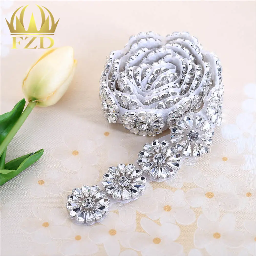 (10 ярдов) оптовая продажа камни и кристаллы для свадебных торжеств шитье на ремне