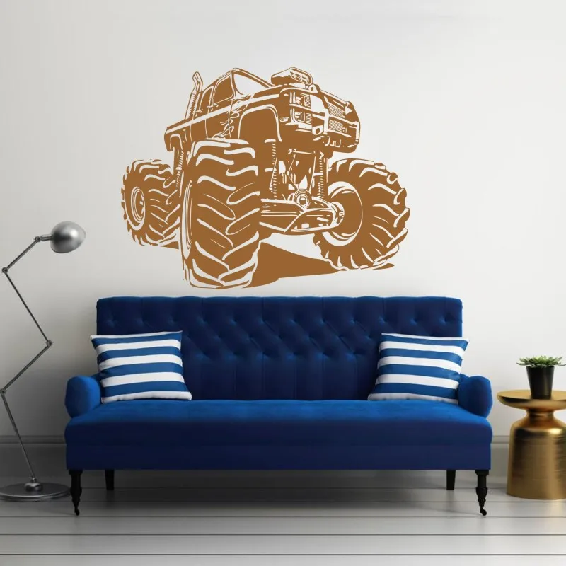 Наклейка на стену Monster Truck виниловая наклейка на гоночный автомобиль художественная Фреска дом гостиная гараж интерьер съемный домашний плакат Декор WW-175