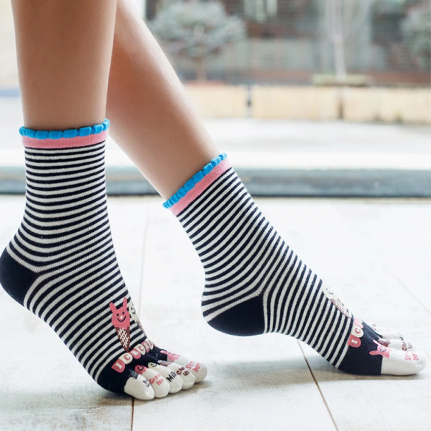 Лидер продаж жаккардовые женские носки в полоску с мороженым на осень и зиму