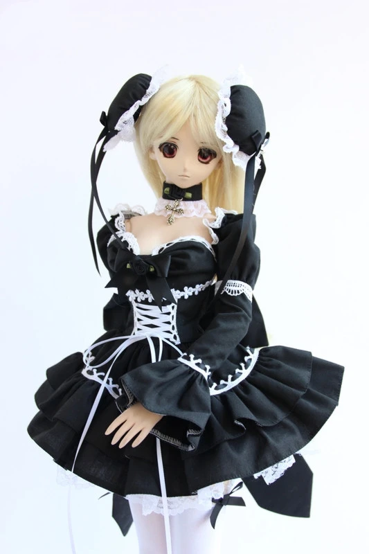 1/4 1/3 тонкий BJD черный костюм горничной для BJD/SD Одежда Аксессуары куклы