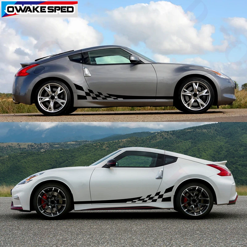 Для Nissan 370Z гоночные решетки спортивные полосы наклейка на дверь автомобиля
