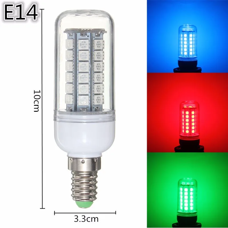 48 Светодиодный s 5050SMD светодиодный светильник лампы E27 E14 G9 B22 AC110 3,5 W энергоэкономичная лампа колба Декор Светильник ing 300 люмен красного, зеленого и синего цвета