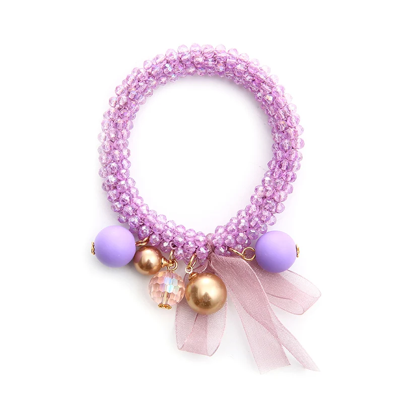 transparent purple INKDEW модные шелковые ленты Бусины Strand браслеты для женщин подарок кристалл эластичные ручной работы многоцветные браслеты ювелирные изделия бохо - Окраска металла: transparent purple