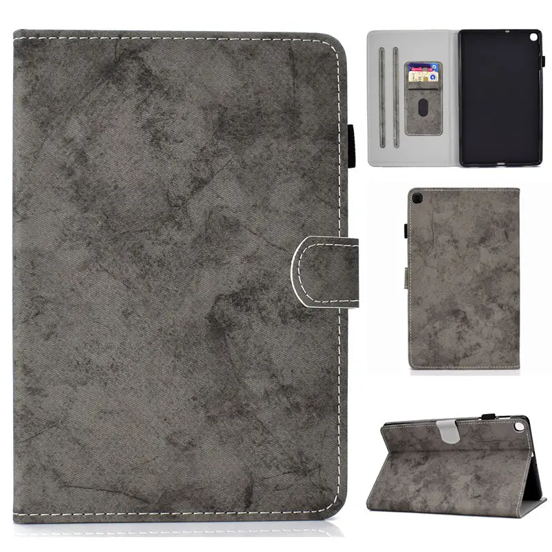 Gray SM-T515 чехол для Samsung Galaxy Tab A 10,1 T510 T515 SM-T510 чехол Funda чехол для планшета подставка оболочка Капа+ пленка+ ручка - Цвет: Gray