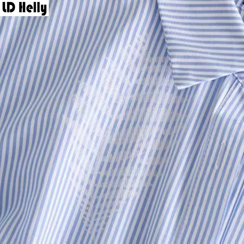 Женское платье в полоску LD Helly винтажное плиссированное до середины икры с поясом