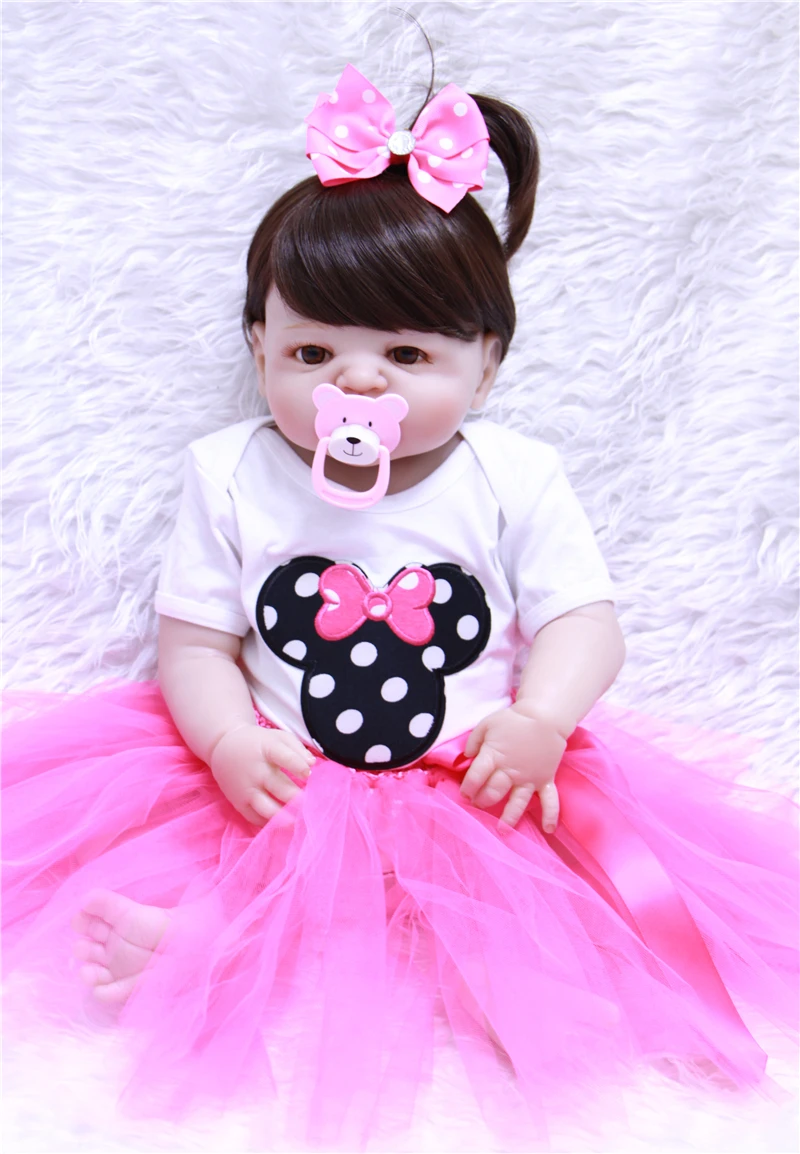 55 см силиконовая кукла для новорожденных девочек Реалистичная детский день